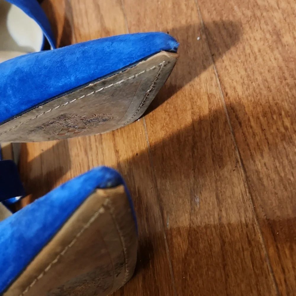 Vince Camuto Royal Blue Suede Heels - Picture 6 of 11